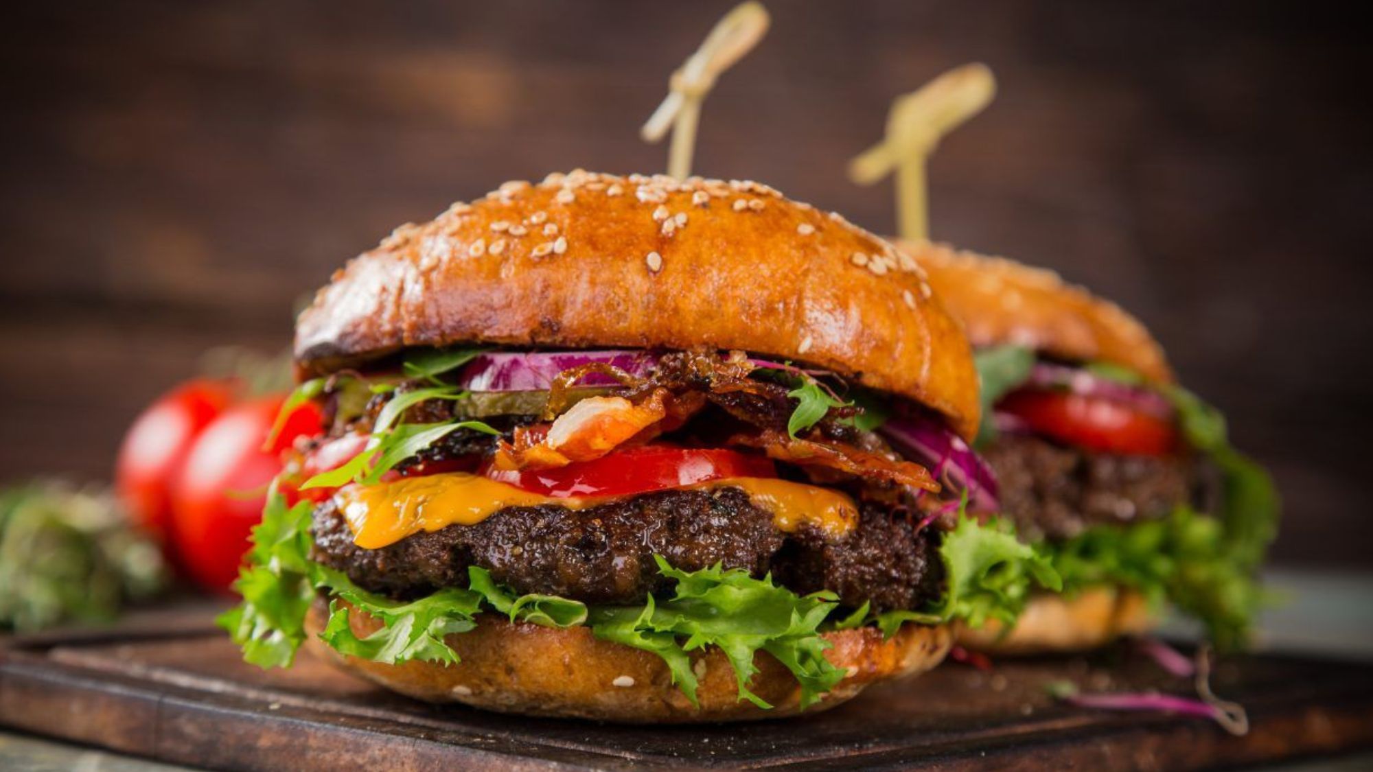 A perfect burger with texture and taste alongwith best burger toppings